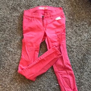 Pink skinny jeans